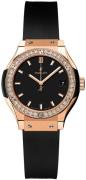 Hublot Damklocka 581.OX.1181.RX.1104 Classic Fusion Svart/Gummi Ø33