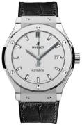 Hublot Herrklocka 565.NX.2611.LR Classic Fusion Silverfärgad/Läder