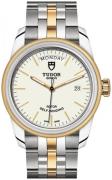 Tudor Herrklocka M56003-0112 Glamour Day-Date Vit/18 karat gult guld