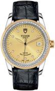 Tudor M55023-0050 Glamour Date Gulguldstonad/Läder Ø36 mm