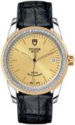 Tudor M55023-0049 Glamour Date Gulguldstonad/Läder Ø36 mm