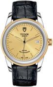 Tudor M55003-0044 Glamour Date Gulguldstonad/Läder Ø36 mm