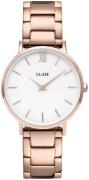 Cluse Damklocka CW0101203027 Minuit Vit/Roséguldstonat stål Ø33 mm