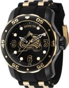 Invicta Herrklocka 42323 NHL Svart/Gulguldtonat stål Ø48 mm