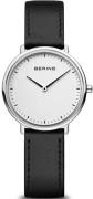 Bering Damklocka 15729-404 Ultra Slim Vit/Läder Ø29 mm