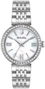 Bulova Damklocka 96X153 Crystal Vit/Stål Ø30 mm