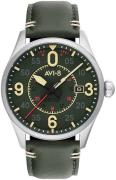 AVI-8 Herrklocka AV-4090-03 Spitfire Grön/Läder Ø42 mm