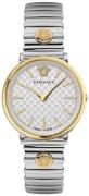 Versace Damklocka VE8104922 V Circle Silverfärgad/Stål Ø38 mm