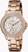 Guess Damklocka GW0410L3 Multifunction Vit/Roséguldstonat stål Ø36