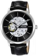 Pulsar Herrklocka P8A003X1 Business Svart/Läder Ø42 mm