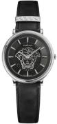 Versace Damklocka VE8102619 V Circle Svart/Läder Ø38 mm