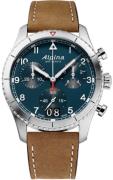 Alpina Herrklocka AL-372NW4S26 Startimer Blå/Läder Ø41 mm