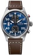 Glycine Herrklocka GL0357 Airpilot Chrono Blå/Läder Ø44 mm