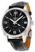 Longines Herrklocka L2.799.4.56.3 Conquest Svart/Läder Ø42 mm