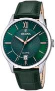 Festina Herrklocka F20426-7 Classic Grön/Läder Ø43 mm