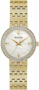 Bulova Damklocka 98L278 Diamond Vit/Gulguldtonat stål Ø28 mm