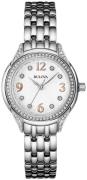 Bulova Damklocka 96L212 Crystal Silverfärgad/Stål Ø30 mm