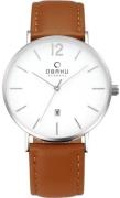 Obaku Herrklocka V181GDCWRN Toft Vit/Läder Ø41 mm