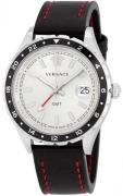 Versace Herrklocka V11070017 Hellenyium GMT Silverfärgad/Läder Ø42