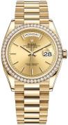 Rolex Damklocka 128348RBR-0026 Day-Date 36 Gulguldstonad/18 karat