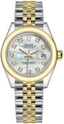 Rolex Damklocka 279163-0013 Lady-Datejust 28 Vit/18 karat gult guld