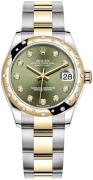 Rolex Damklocka 278343RBR-0029 Datejust 31 Grön/18 karat gult guld