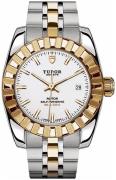 Tudor Damklocka 22013-0004 Classic Date Vit/18 karat gult guld Ø28 mm