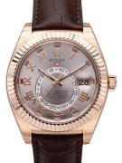 Rolex Herrklocka 326135-0004 Sky-Dweller Rosa/Läder Ø42 mm