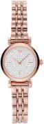 Emporio Armani Damklocka AR11266 Gianni T-Bar Vit/Roséguldstonat