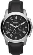 Fossil Grant Herrklocka FS4812IE Svart/Läder Ø44 mm