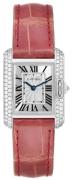 Cartier Tank Anglaise Damklocka WT100015 Silverfärgad/Läder