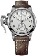 Graham Chronofighter Herrklocka 2CXAS.S01A Silverfärgad/Läder Ø42