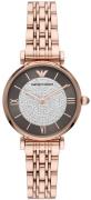 Emporio Armani Damklocka AR11402 Gianni T-bar Brun/Roséguldstonat