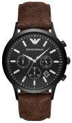 Emporio Armani Herrklocka AR11078 Svart/Läder Ø43 mm