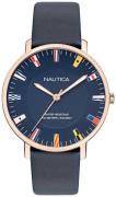 Nautica Herrklocka NAPCRF907 Blå/Läder Ø43 mm