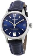 Tissot Damklocka T099.207.16.047.00 Chemin Des Tourelles Blå/Läder