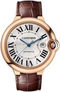 Cartier Herrklocka WGBB0030 Ballon Bleu De Silverfärgad/Läder Ø42