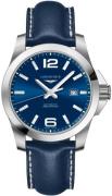 Longines Herrklocka L3.778.4.96.7 Conquest Blå/Läder Ø43 mm