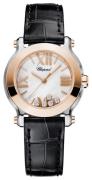 Chopard Damklocka 278509-6002 Happy Sport Mini Vit/Läder Ø30 mm