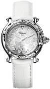 Chopard Damklocka 278949-3001 Happy Sport Snowflake Vit/Läder Ø32 mm