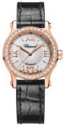 Chopard Damklocka 274893-5002 Happy Sport Silverfärgad/Läder Ø30 mm