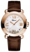 Chopard Damklocka 277471-5002 Happy Sport Vit/Läder Ø36 mm