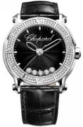 Chopard Damklocka 288525-3006 Happy Sport Svart/Läder Ø42 mm