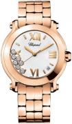 Chopard Damklocka 277472-5001 Happy Sport Vit/18 karat roséguld Ø36