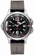 Hamilton Herrklocka H77555735 Khaki Navy GMT Svart/Läder Ø42 mm