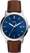 Fossil Herrklocka FS5839 The Minimalist Blå/Läder Ø44 mm