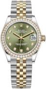 Rolex Damklocka 278383RBR-0030 Datejust 31 Grön/18 karat gult guld