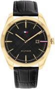 Tommy Hilfiger Herrklocka 1710428 Theo Svart/Läder Ø42 mm