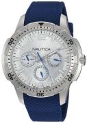 Nautica Herrklocka NAPSDG002 Multifunction Silverfärgad/Gummi Ø46 mm