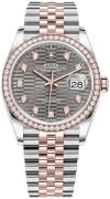 Rolex Damklocka 126281RBR-0029 Datejust 36 Grå/18 karat roséguld